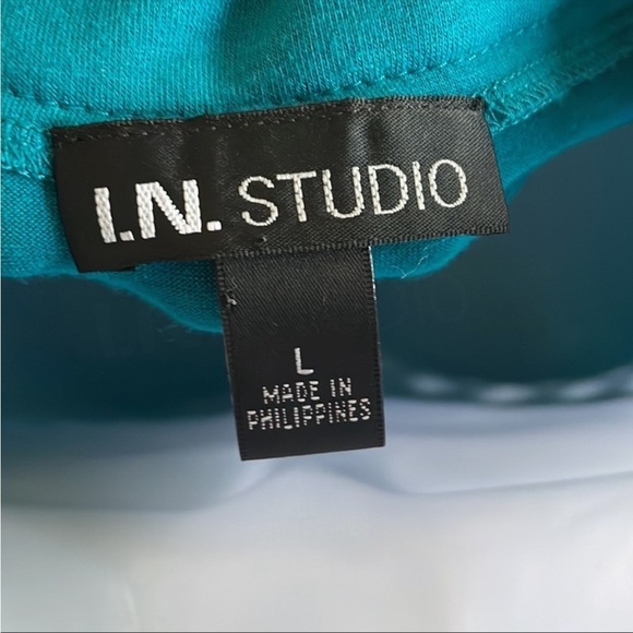 Turquoise Tunic Top Flowy Flow Size Large Casual Career work Blouse - Picture 5 of 12